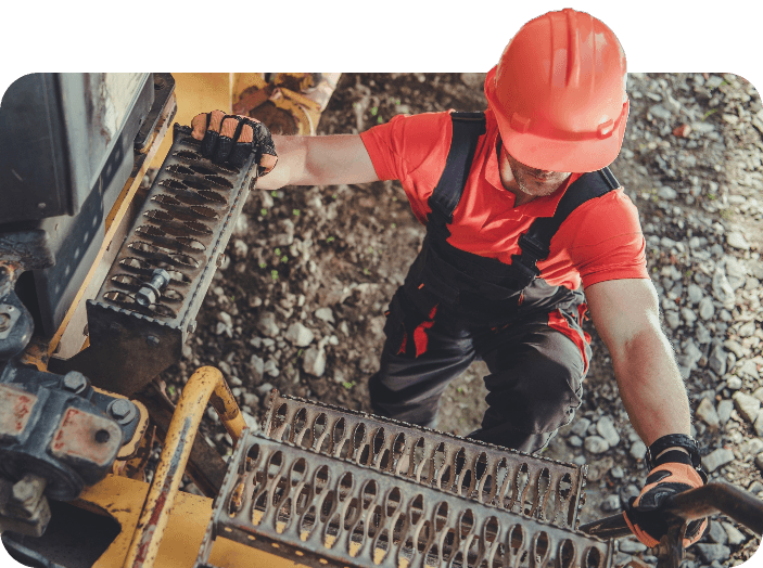 Construction Worker Climbing